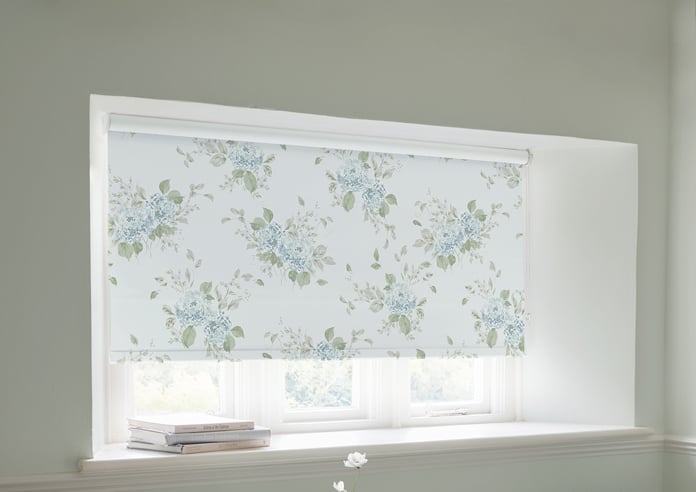 Shabby Chic by Rachel Ashwell Belle Hydrangea (Blackout), Duck Egg - Roller Blind - Image 5